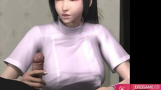 Asian hentai nurse uses every trick for cumshot in hospital