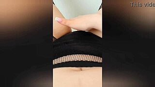 Asian girl fingers tight pussy while parents sleep