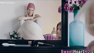 Les Teen Beauty in 3way with Milf and Babe