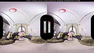 Batgirl XXX Cosplay Slut Wants Silly POV Blowjob in VR Goggles Costumes Parody