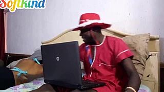 Pretty woman gets fucked by big black cock in white slime pussy