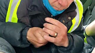 Backseat uncut fun with swallow and cum!