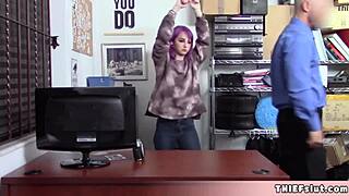 Cute prurple haired shoplifter rebel teen 18+ie punish fucked real hard?