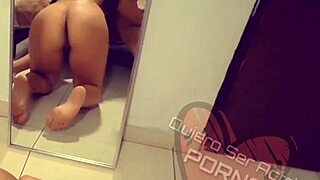 My big secret to make cock hard: suck deep while showing ass and pussy in mirror
