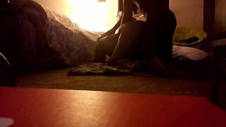 In the hood, big ass juicy brown chick sucks cock then gets fucked doggystyle at home with group