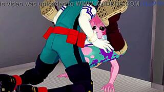 yo, mina ashido, momo yaoyorozu, and izuku midoriya in wild hentai sex! 😍