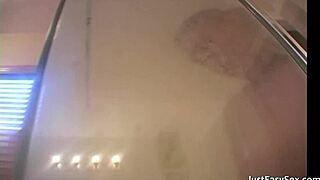 A curvaceous babe washes herself and pleases herself in the shower