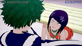 Tsuyu Asui Kyoka Jiro Izuku Midoriya Intense Sex