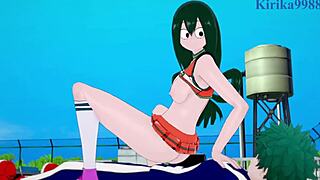 Tsuyu Asui Kyoka Jiro Izuku Midoriya Intense Sex
