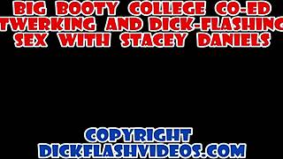 Big Booty Co-Ed Twerking And Flashing Dick