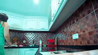 Teen Slut in Cosplay Cleans Kitchen with Toys on Webcam Chat