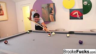 brooke plays sexy billiards with vans balls in the car