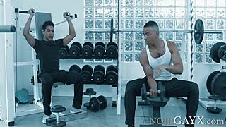 two hot gay dudes sucking monster cocks in the gym - mateo fernandez zario travez
