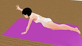 In this anime, the girl tries STRETCH YOGA for exercise