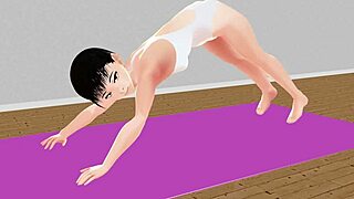 In this anime, the girl tries STRETCH YOGA for exercise