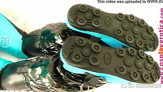 Samus cosplay reveals perky tits