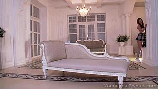 redhead hottie teases with anal in casting