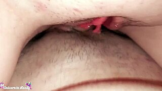 Horny teen's wet pussy gets close-up doggystyle orgasm in college