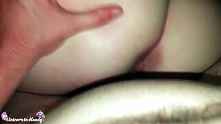 Horny teen's wet pussy gets close-up doggystyle orgasm in college