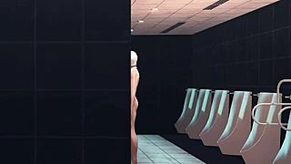 detailed scene of kitagawa using the toilet in anime style