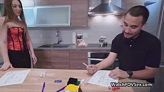 gf sneaks a blowjob during game night