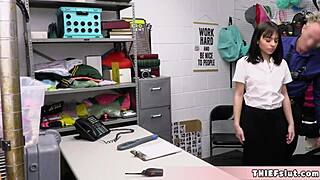 cute aria valencia caught stealin’ and now offerin’ her tight teen pussy for rough sex, oh man!