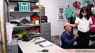 cute aria valencia caught stealin’ and now offerin’ her tight teen pussy for rough sex, oh man!