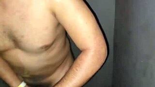 Married guy cleaning up the gay porn theater in the city center, full scene with bareback action