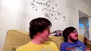 Amateur Tricks Nerd Into First Blowjob And Facial