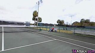 buxom babe with big tits fingers herself and gets a cumshot facial