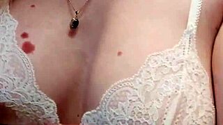 Blonde beauty intensely fingers wet pussy in stockings, moaning loudly