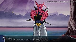 Bulma’s big boobs bounce during the Dragon Ball fighting game