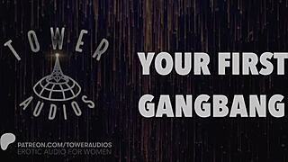 Dirty talking and banging in a group erotic audio