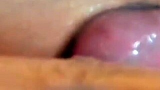 Asian cowgirl gets a creampie facial in garage sex video