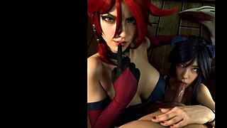 Intriguing cosplay of Miss Fortune and Ahri in League of Legends style