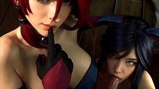 Intriguing cosplay of Miss Fortune and Ahri in League of Legends style