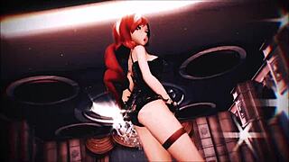 Neo from RWBY in lingerie shows off her small tits in this hentai