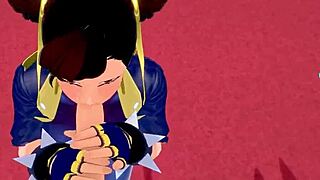 chun-li from street fighter gives a blowjob in fortnite pov