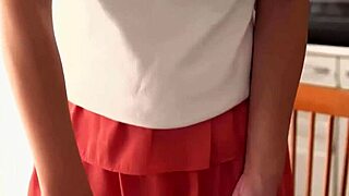 My stepson’s friend enjoys a solo pleasure session with my girlfriend