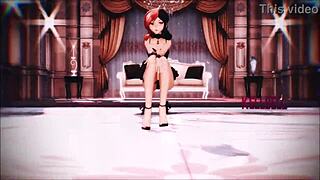 Neo from RWBY in lingerie shows off her small tits in this hentai