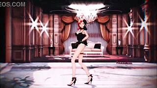 Neo from RWBY in lingerie shows off her small tits in this hentai