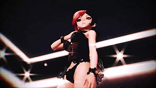 Neo from RWBY in lingerie shows off her small tits in this hentai