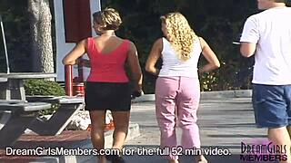 Two Tanned Bffs Flash Tits at Fast Food Employees