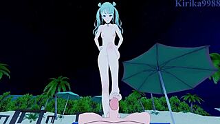 I-I can't believe hatsune miku in vivid bad squad has such intense creampie sex in this hentai