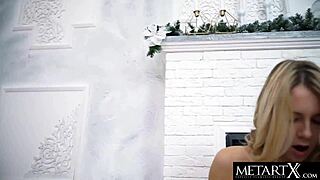 supple blonde strips for naked fingering workout