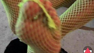 Black femdom worship and domination with nylon-clad feet