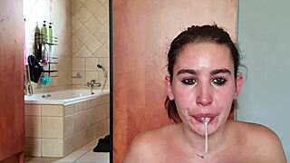 Double dildo deepthroat action in homemade video