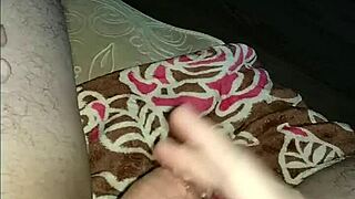 Girl intensely masturbates during sensual massage session