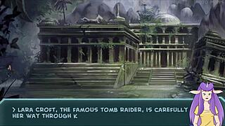 i give lara croft a blowjob with big tits and cumshot.