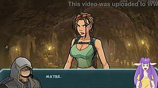 i give lara croft a blowjob with big tits and cumshot.